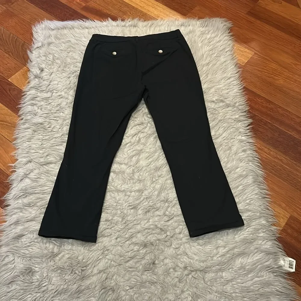 Tribal black cotton stretch cropped pants size 4‎